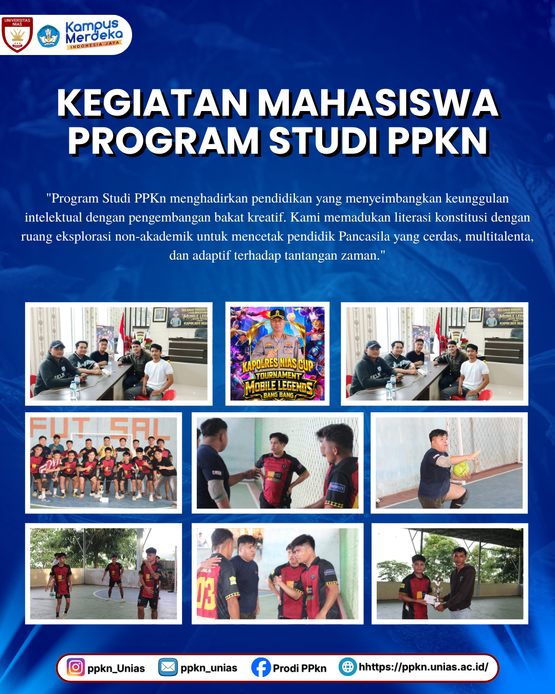 Prestasi Membanggakan, Mahasiswa Prodi PPKn Universitas Nias Raih Juara 2 Futsal Turnamen Trofeo COBIM Cup 1 dan Tembus 12 Besar KAPOLRES NIAS CUP Tournament Mobile Legends